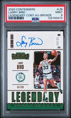 PSA 9 MINT | LARRY BIRD 2020-21 PANINI CONTENDERS LEGENDARY AUTO BRONZE #d/25 SP - Image 1 of 2