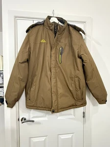 Men’s Outdoor Jacket Brown Size XL Warm Winter Coat Fleece Lined Waterproof New - Picture 1 of 24