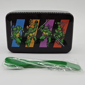 TMNT Teenage Mutant Ninja Turtles Brotdose Vintage Style Bento Box Silberbesteck - Bild 1 von 9