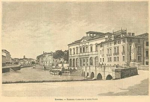 TREVISO - BARRIERA E PONTE - STAMPA XILOGRAFIA 1896 - Picture 1 of 1