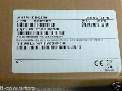  42D0628 GENUINE IBM 300GB 10K SAS SFF NHS 2.5 6G NEW - Image 1 of 4