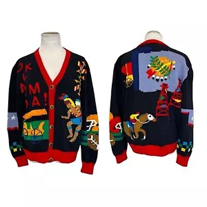 Vintage Berek 2 by Takako Sakon Oklahoma schwarz-rot Strickjacke Pullover Gr. M - Bild 1 von 7