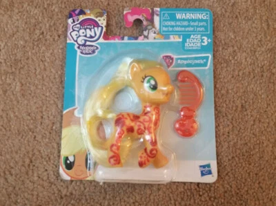 My Little Pony Friendship Is Magic APPLEJACK 3.5" Figura de Glitter com Pente NOVO - Imagem 1 de 2
