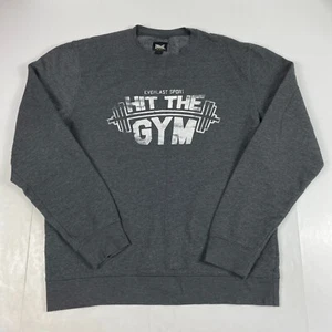 Everlast Sweatshirt Mens Medium Gray Crew Neck Pullover Fleece Lined Gym Workout - Picture 1 of 12