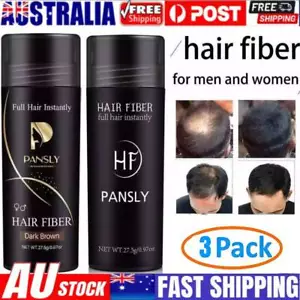 3PCS Hair Loss Building Fibers Alopecia Keratin Thicker Concealer AD Brown/Black - Picture 1 of 16