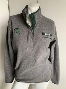 Michigan State Spartans women’s small Columbia 1/4 snap gray fleece pullover - Picture 1 of 5