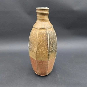 TM Studio Pottery Shino Glaze Vaso Bottiglia Legno Cotto Terracotta Alto 10,5" - Foto 1 di 12
