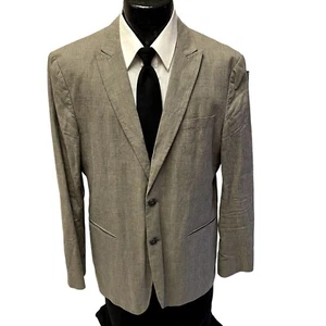 John Varvatos Gray Black WINDOWPANE Sport Coat PEAK LAPEL Jacket Cotton Blazer - Picture 1 of 9