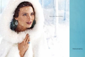 Pendiente de anillo de joyería Tiffany Shalom Harlow 2007 2 páginas anuncio de revista - Imagen 1 de 1