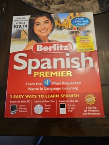 BERLITZ Spanish Premier Language Learning Software 8-Disc Set Slight New - Picture 1 of 3
