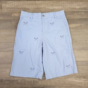 Vineyard Vines Shorts Boys 18 Blue Embroidered Lacrosse Casual Preppy Cotton - Picture 1 of 12