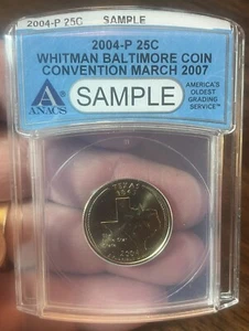 2004 P Texas Quarter ANACS Sample Slab Whitman Baltimore Convention March 2007 - Picture 1 of 2