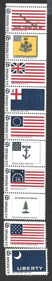 US STAMPS 1345-1354 Historic Flag Singles set  MINT NH OG 6 CENT FREE SHIP - Image 1 of 1