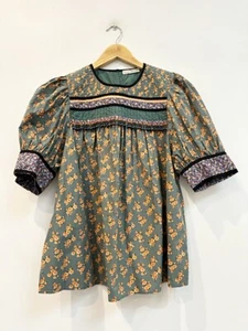 Impresionante top floral con cuentas de diseñador Ulla Johnson talla 10 6 EE. UU. - Imagen 1 de 5