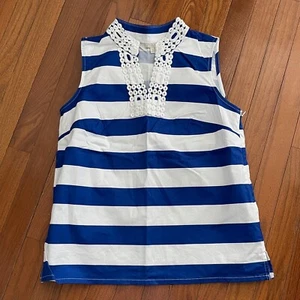 Talbots Petites blau-weiß gestreiftes Blusentop Größe Small Petite SP - Bild 1 von 11