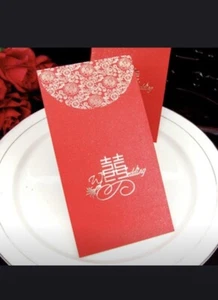 5Pc Shagun Wedding Red Pocket Money Envelope - Picture 1 of 4