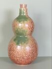 Vase bouteille de vin japonais vase céramique japonaise orange vernis vert bouteille Saki