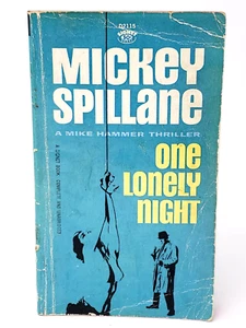 One Lonely Night Pulp Fiction Noir by Mickey Spillane 1964 Printing - Picture 1 of 8