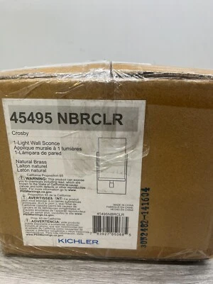 Kichler Lighting 45495NBRCLR Crosby Wall Sconce Natural Brass - Image 1 of 2