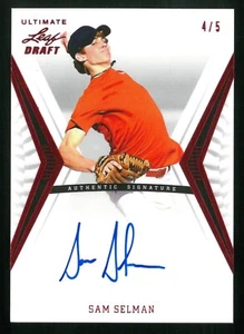 2012 Leaf Ultimate Draft SAM SELAMN Auto Red 4/5 - Picture 1 of 2