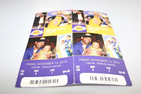 Los Angeles Lakers vs. Spurs Vintage Tickets Cover