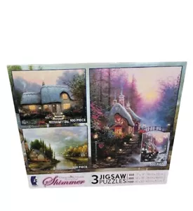 Thomas Kinkade Jigsaw Puzzle Lit Path Simpler times Sweetheart Cottage Ceaco vtg - Picture 1 of 4