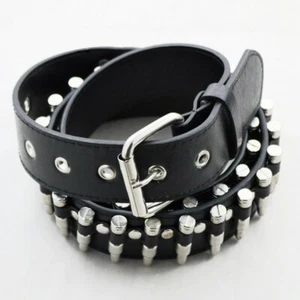 Studded Faux Leather Waist Belt Strap Biker Gothic Punk Rocker Waistband - Picture 1 of 11