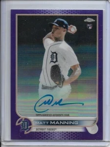 2022 Topps Chrome Purple Refractor RC AUTO /250 Matt Manning # RA-MM Tigers - Picture 1 of 2
