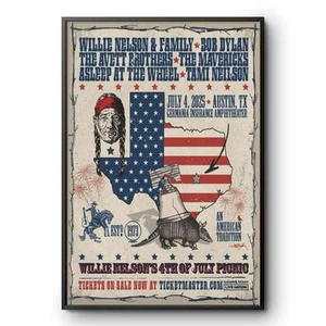 Willie Nelson's 4th Of July Picnic In Austin TX Poster.Wall Art, Poster No Frame - Picture 1 of 5