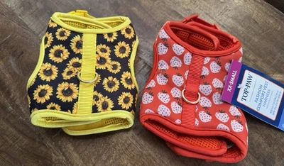Juego de 2 Arnés TOP PAW Perro XXS Fresa + Girasoles NUEVO Raza Taza de Té Foto 1 de 4