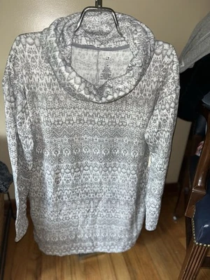 Sudadera/top de cuello alto manga larga diseño gris St Johns Bay para mujer talla M nueva con etiquetas Foto 1 de 3