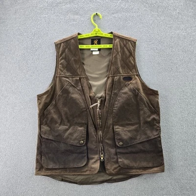 Chaleco DE COLECCIÓN Browning Hombres M Marrón Lona Utilidad Tiro Caza Westerncore Foto 1 de 4