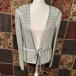 St. John Evening Tranquil Jacke vorne offen Damen 10 mintgrün Bindeakzent - Bild 1 von 19