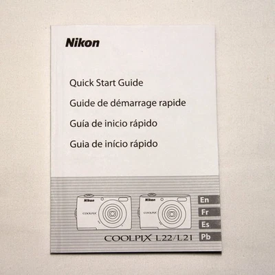 NIKON CoolPix L21 L22 Digital Camera Quick Start Guide Instruction Manual - Image 1 of 4
