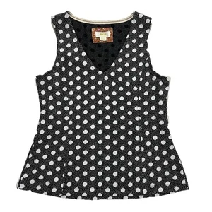Maeve by Anthropologie Jacquard gepunktetes ärmelloses Tanktop Schößchen Größe Medium - Bild 1 von 12