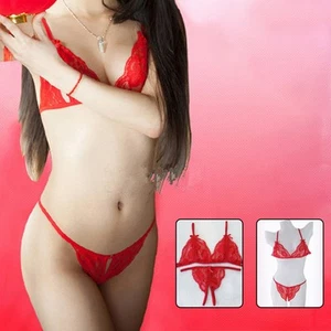 Open Crotch Lace Bra Set Bedroom Average Size Bedroom Attire Brand New - Picture 1 of 14
