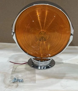 Signal-Stat 394 Amber 7" Lollipop Single Light Turn Signal Chrome New Old Stock - Picture 1 of 11