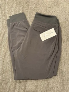 Athleta Womens Lined Soho Joggers Size 8 Gray Pull On Ankle Cuffed Stretch - Picture 1 of 5