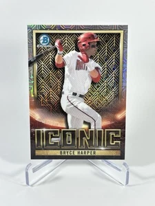 2023 Bowman Chrome Bryce Harper #BI-13 Mojo Refractor Iconic - Picture 1 of 2
