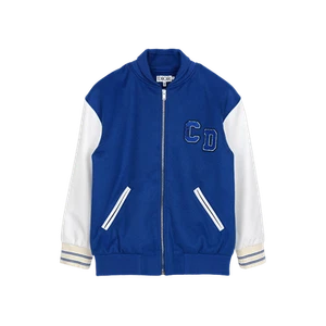 (Kids) Dior Wool Cashmere Technical Fabric Varsity Jacket Ultramarine Blue White - Picture 1 of 1