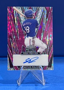 2024 Leaf Metal Preview Magenta Prismatic /4 Sebastian Walcott Auto Rangers - Picture 1 of 3