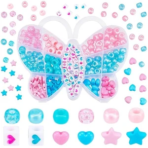 DIY Bracelet Making Kit, Transparent & Opaque Acrylic Beads, Plastic Pearl Beads - Picture 1 of 10