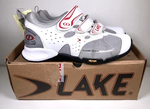 LAKE I/01 Cycling Shoes EU 42 US 8 White & Red Vibram Sole 3006584 - Box Damage - Picture 1 of 13