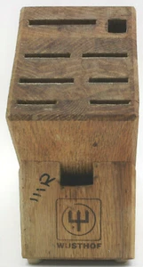 Vintage WUSTHOF Wooden Knife Block 7 Knife Slots Logo Branded into the Wood - Picture 1 of 9