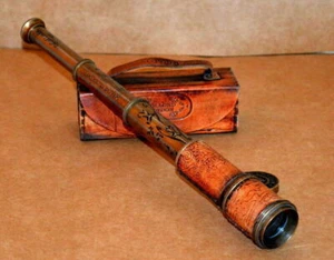 Messing Teleskop Konvolut Fernglas Maritim Teleskop mit Lederbox 10er Set - Bild 1 von 4