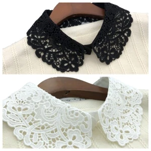 Women Lace Flower Detachable Fake Collar Round Embroidery Lapel Tops Choker - Picture 1 of 10