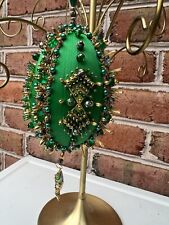 Push Pin Easter Handmade Vintage Ornament Green Cloisonne Enameled Fish Charm