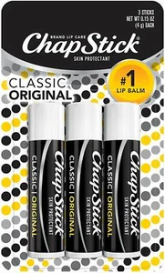 ChapStick Lip Moisturizer Skin Protectant Classic Original Lip Balm 3 Stick15 Oz - Picture 1 of 6