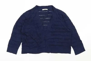 TU Womens Blue V-Neck Cotton Blend Shrug Size 10 - Picture 1 of 12