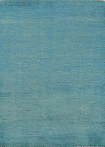 Trendy Gabbeh Solid Blue Wool Modern Accent Rug Contemporary Rug 3x4 ft - Picture 1 of 12